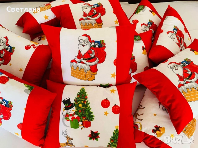 Коледни възглавнички, снимка 7 - Декорация за дома - 52668439