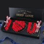 Подаръчна кутия с червени рози с надпис I LOVE YOU 