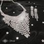 КОМПЛЕКТ LARISSA Луксозен дамски комплект бижута с кристали от 2 части “Larissa” – колие с обеци, снимка 1 - Бижутерийни комплекти - 45061216