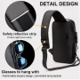 Мъжка чанта за през рамо, Crossbody, с USB поддръжка за зареждане, джоб против кражба, водоустойчивa, снимка 4