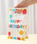 Happy Birthday балони цветни букви бял фон 10 бр торбички за лакомства подарък, снимка 2