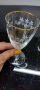 Винтидж сет от тънкостенен кристал чаши. Плътен златен кант, декор лозов лист. , снимка 10