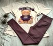 ⭕ Памучен дамски екипи  Teddy bear тениска и клин  