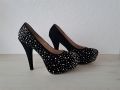Дамски черни обувки с камъни, снимка 5
