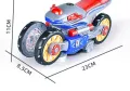 Каскадна, светеща играчка мотор, въртяща се на 360 градуса с подвижни гуми, снимка 9