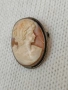 Сребърна стара брошка и медальон- камея, проба 800, снимка 2