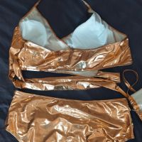 Комплект бански от три части плюс златна чанта , снимка 3 - Бански костюми - 45178312