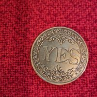 Уникална медна монета на решенията с Да и Не ( Yes and No), снимка 1 - Нумизматика и бонистика - 45445800
