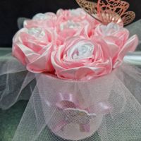 Букет от вечни сатенени рози, снимка 5 - Изкуствени цветя - 45083762