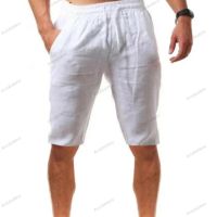 Летни мъжки свободни ленени дишащи изрязани панталони, 8цвята , снимка 2 - Къси панталони - 45375781