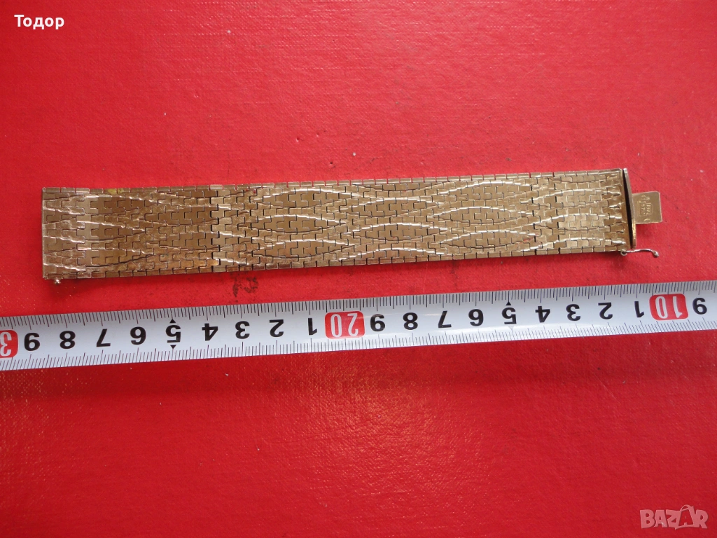 Уникална позлатена гривна 18 к 0750, снимка 1