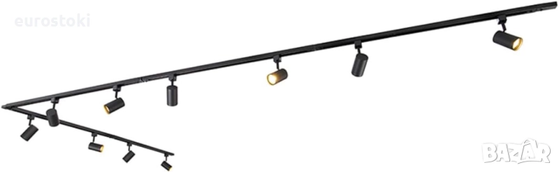 Qazqa  Jeana - Модерна алуминиева 1-фазна шинна осветителна система с 10 лампови точки, дължина 476 , снимка 1