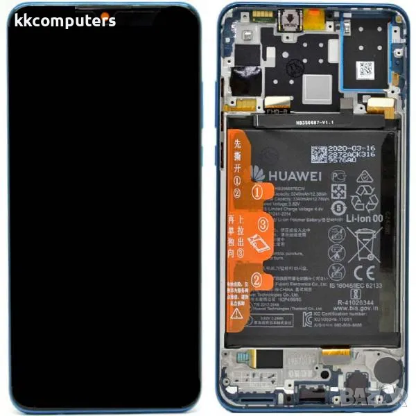 LCD Дисплей за Huawei P30 Lite New Edition(2020) / Marie-L21BX / 02352PJP/ 48 mpx / Тъч скрийн / Рам, снимка 1