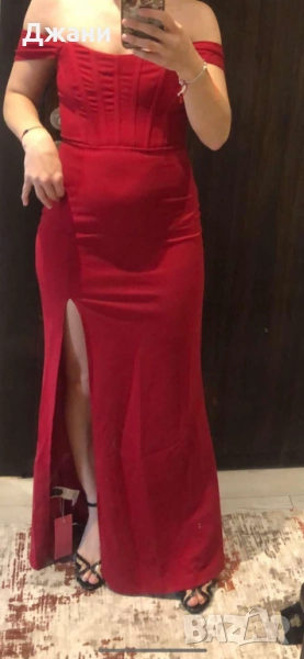 Червена официална рокля, снимка 1