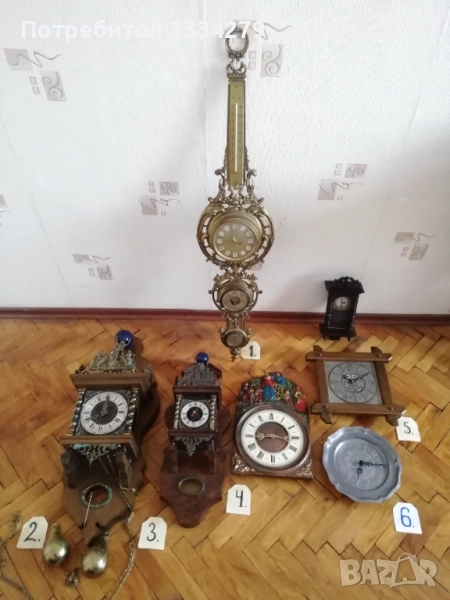 Стари стенни часовници в бароков и флоренциански стил. , снимка 1