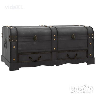 vidaXL Дървен голям сандък, черен(SKU:60797, снимка 1