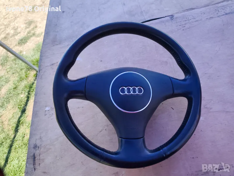 ПРОМОЦИЯ Трилъчев волан от естествена кожа за AUDI A3 A4, снимка 1