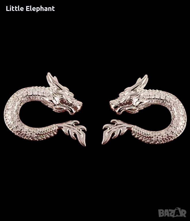 Pre order Сребърни обеци"Dragon fight",колекция"Hope"/нови, снимка 1