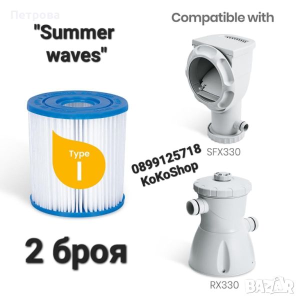 Филтър за басейн "Summer waves"-тип I /картушен филтър за басейн/филтър "SummerWaves", снимка 1