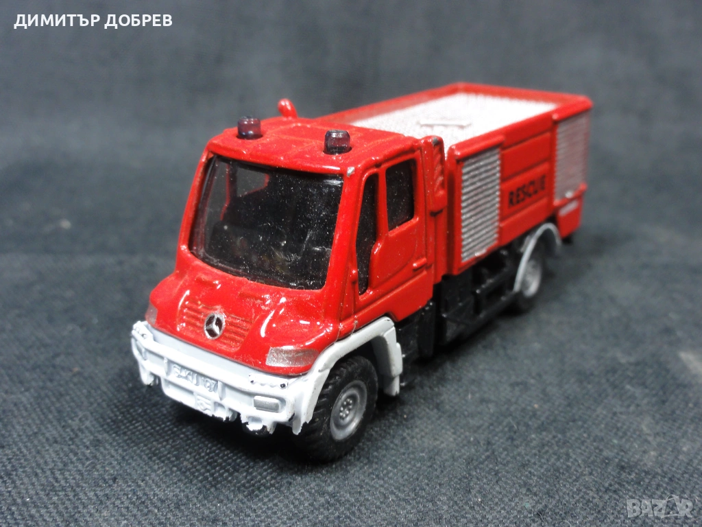 МЕТАЛНА КОЛИЧКА ПОЖАРНА КОЛА MERCEDES UNIMOG SIKU, снимка 1