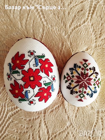 Яйца с бродерии, шевици, Великден, снимка 1