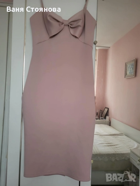 Розова рокля с панделка, снимка 1