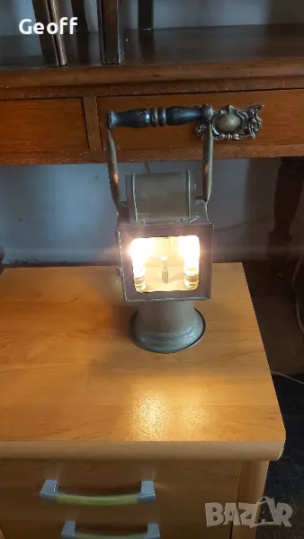 Antique hand/table Lamp; electric/Acetylene , снимка 1