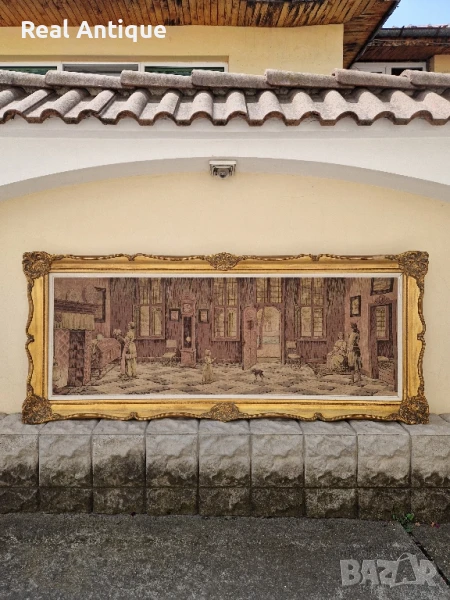 Уникален огромен антикварен колекционерски белгийски гоблен , снимка 1