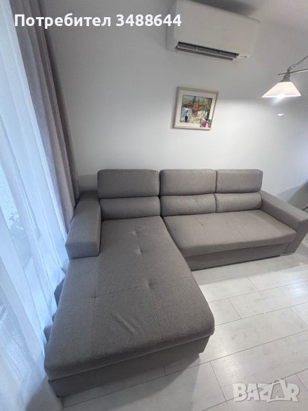 Ляв разтегателен диван в сив цвят, снимка 1