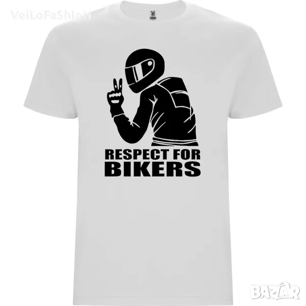 Нова мъжка тениска RESPECT FOR BIKERS (Уважение към мотористите), снимка 1