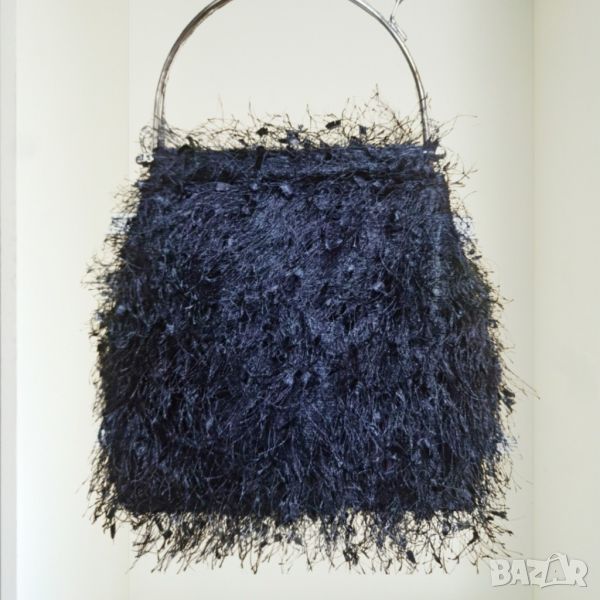 Атрактивна дамска текстилна чанта с кръгли дръжки, снимка 1