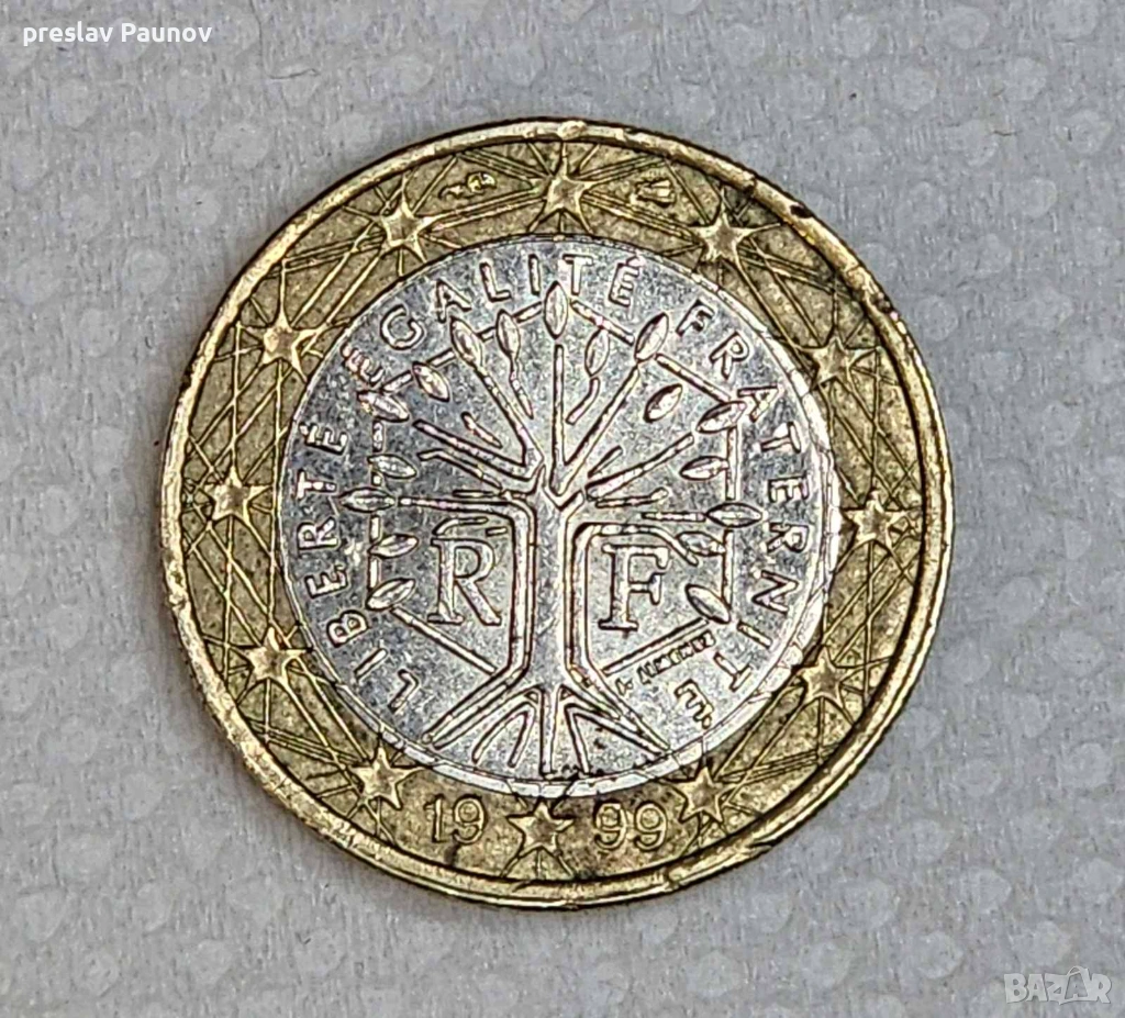 Монета от 1 Евро 1999г. Франция / 1 Euro coin 1999 France, снимка 1