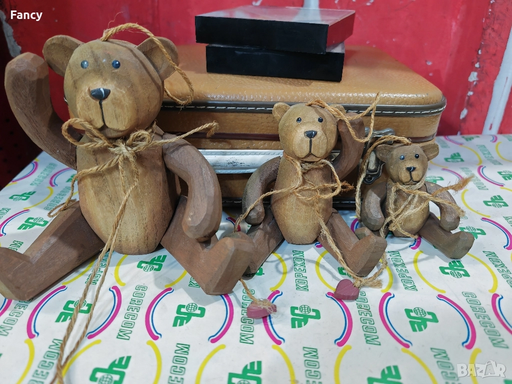 Ръчно изработени дървени мечета, снимка 1