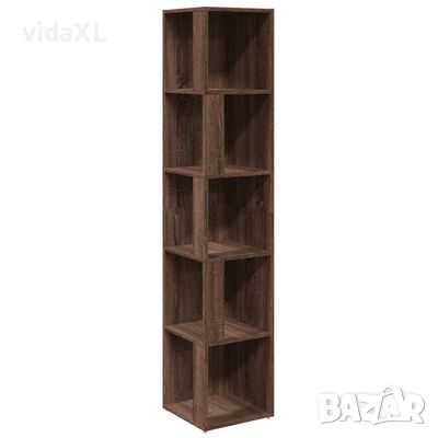 vidaXL Ъглов шкаф, кафяв дъб, 33x33x164,5 см, инженерно дърво, снимка 1