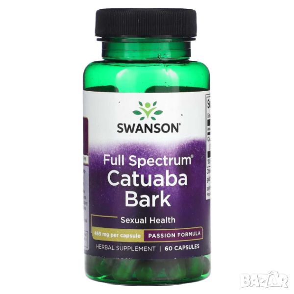 Swanson Катуаба кора, Пълен спектър, 465 мг, 60 капсули, снимка 1