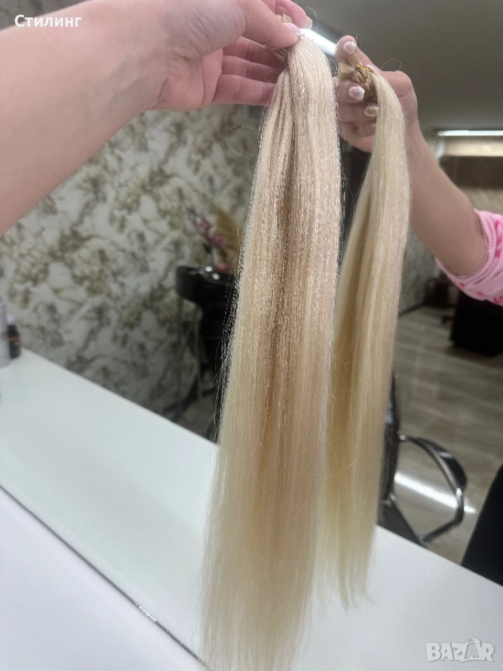 Кератинови кичури,плътни до краищата 57 см., снимка 1