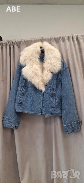 Дънково яке с косъм, снимка 1