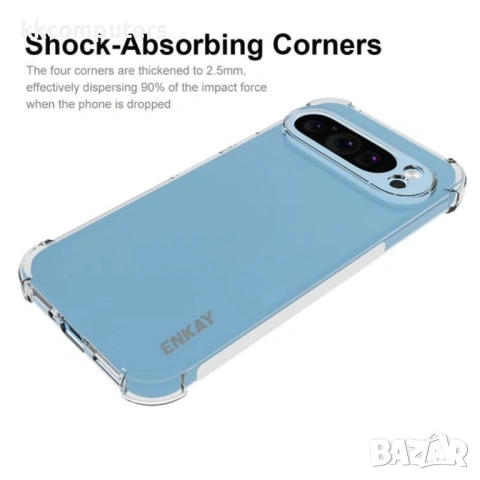Google Pixel 9 / Pixel 9 Pro Удароустойчив ENKAY Силиконов Калъф и Протектор, снимка 2 - Калъфи, кейсове - 53097709