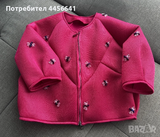 Неопреново яке с нашити кристални буболечки, снимка 1