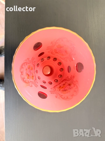 Чешка - Бохемска ваза / Бохемия. №7879, снимка 3 - Антикварни и старинни предмети - 53497213