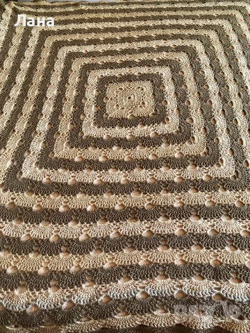 оригинален дамски плетен шал, плетено одеяло, снимка 8 - Шалове - 40352577