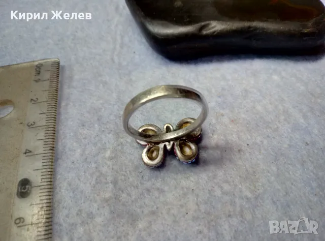 СКЪПОЦЕНЕН СРЕБЪРЕН ПРЪСТЕН ПЕПЕРУДА СРЕБРО 925 с РОЗОВ ЕМАЙЛ и РАЗНОЦВЕТНИ КАМЪНИ 47981, снимка 10 - Пръстени - 50024447