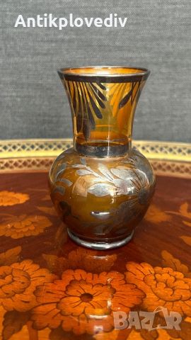 Кристална ваза Bohemia със сребро, снимка 3 - Вази - 45334702