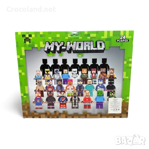 My World – Комплект от 24 мини фигурки (Minecraft стил), снимка 2 - Фигурки - 52777005