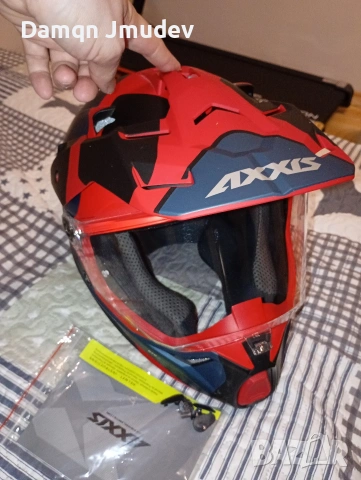 Мото каска Axxis Wolf DS Hydra 59-60, снимка 8 - Спортна екипировка - 53685384