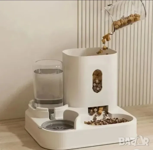 Диспенсър за храна и вода за кучета и котки, вода 1 л, храна 2,3 л, снимка 3 - Други стоки за животни - 52083276