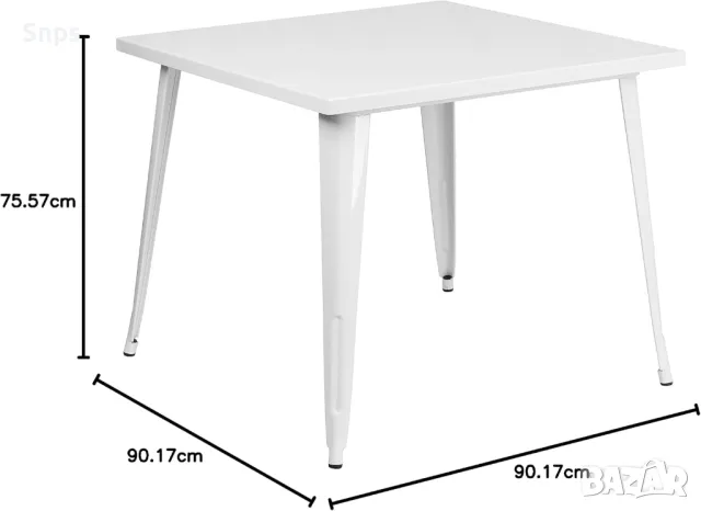 Метална квадратна маса за вътре/вън, различни размери в три цвята, снимка 4 - Маси - 48783125