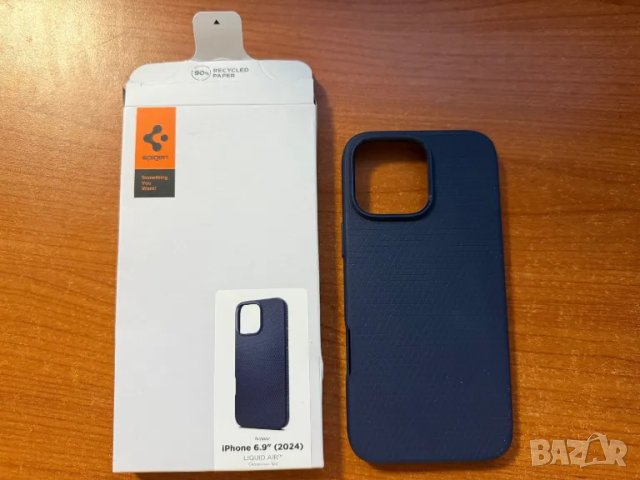 Калъф за iPhone 16 Pro Max - Spigen - Liquid Air - Син, снимка 1 - Калъфи, кейсове - 48453929