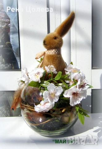 Кафяво зайче в стъклена сфера, снимка 3 - Декорация за дома - 53827337