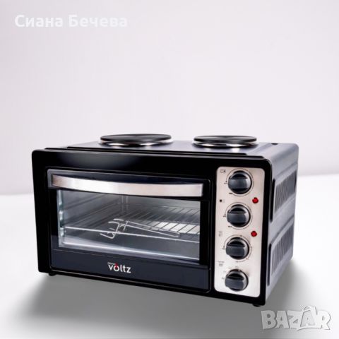 Готварска печка Voltz OV51441D45 с 2котлона-1000W\600W, 45л., черна